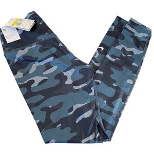 NWT Nike One Full Length Leggings Blue Camo Size Small